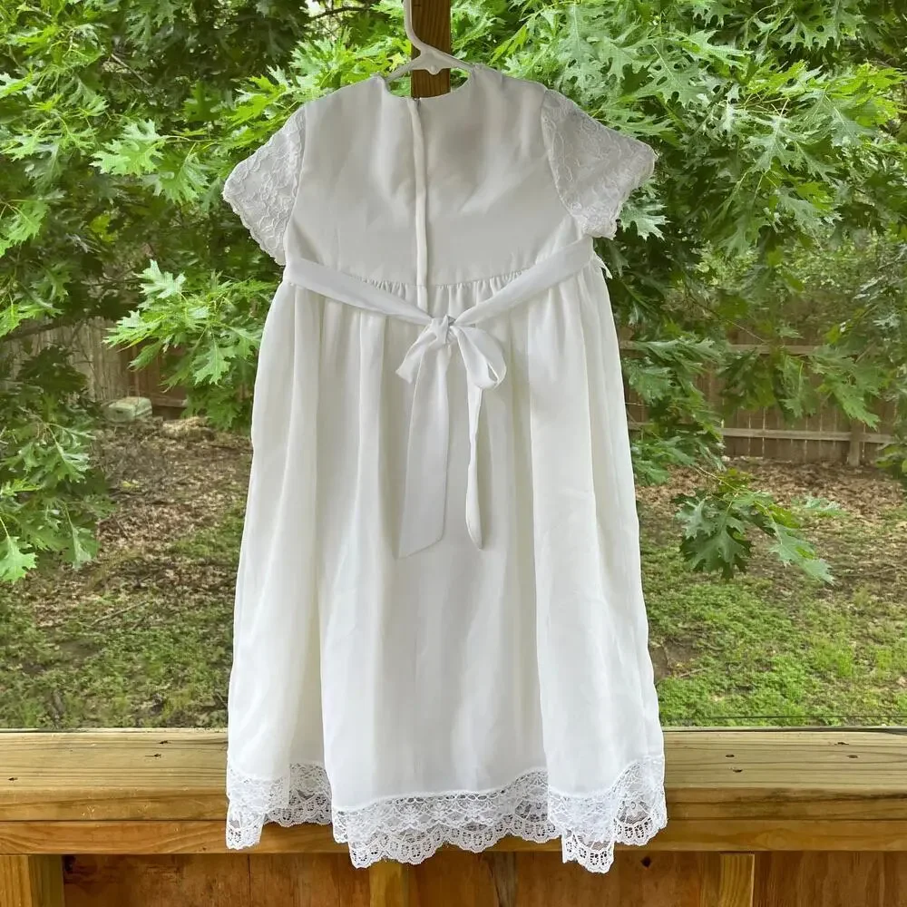Jessica McClintock Vintage Girl's White Formal Dress Size 6